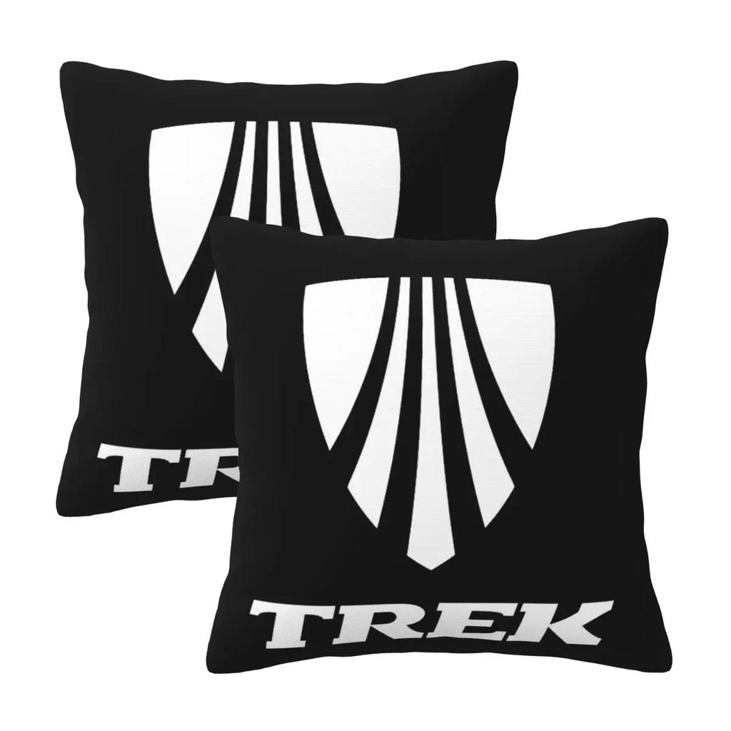 Trek Bike Logo 2 pcs Square Pillowcase Pillow Cover Cushion Zip Decorative Comfort Throw Pillow for Home Car