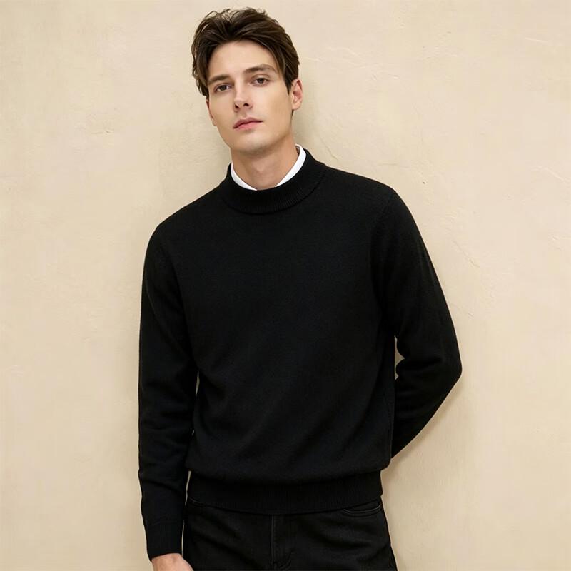Men's Round Neck Wool Blend Sweater FXTST7442