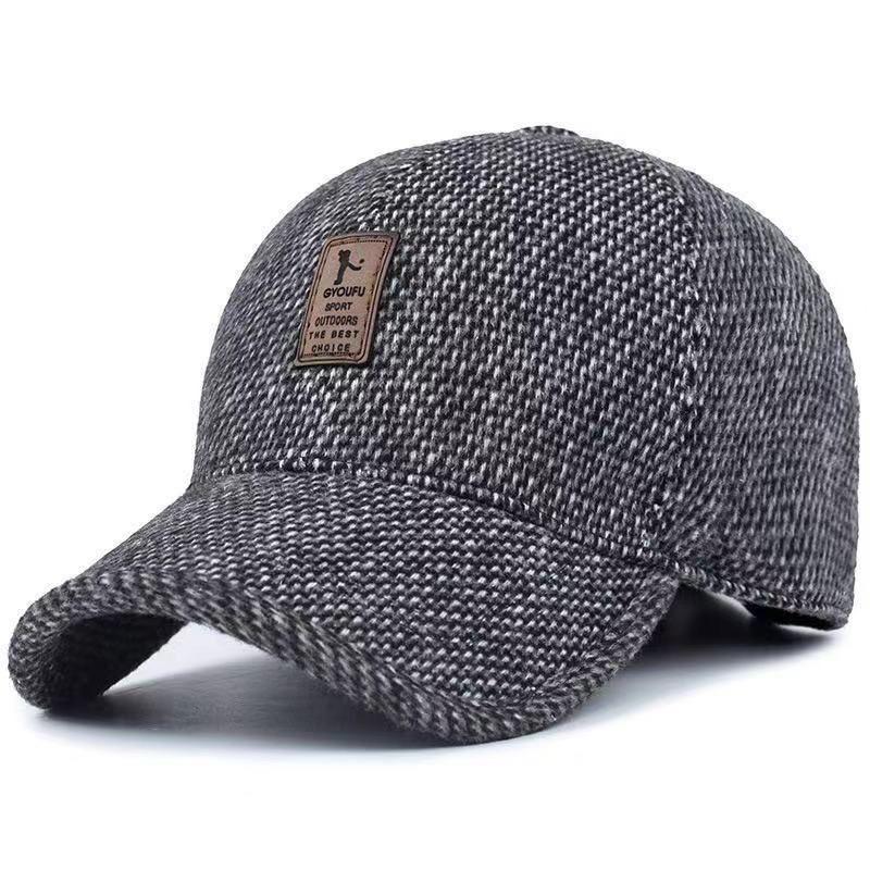 Men's Winter Windproof Velvet Baseball Cap with Ear Protection for Outdoor Travel