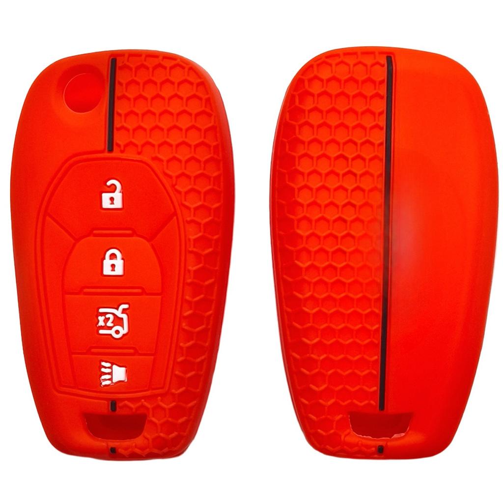 Rubber Car Key Fob Cover Silicone Protector Case for Chevrolet Cruze Malibu Aveo Spark Sonic 4 Buttons Flip Key Accessories