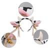Women Hairband Milk Cow Ear Headband with Bowknot Ribbon Bell Decor Bendable Handmade Lightweight Headgear Costume Accessory