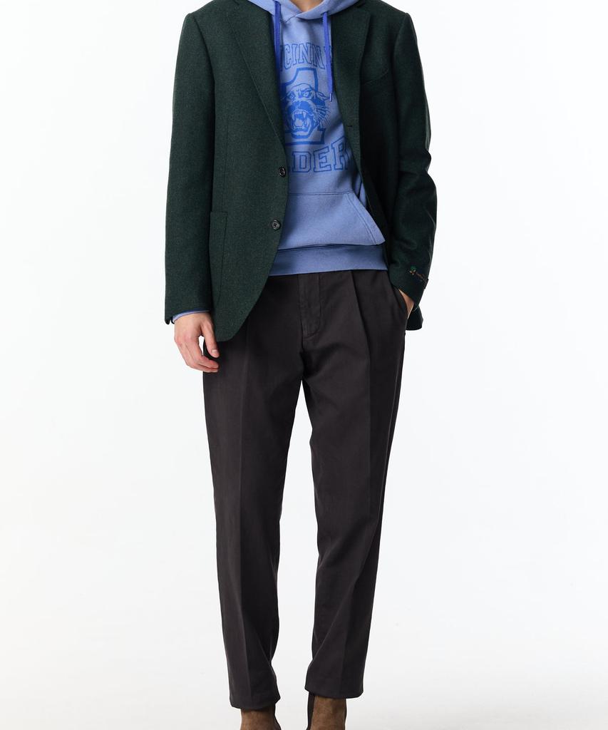 Man On The Boon Notched Lapel Wool Single Jacket_Melange Green 4714302012