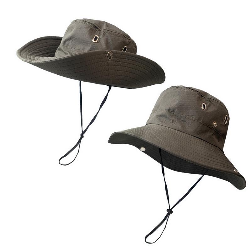 Solid Color Sun Hats for Men Outdoor Fishing Cap Wide Brim Anti-UV Beach Caps Women Bucket Hat Summer Hiking Camping Bone Drop