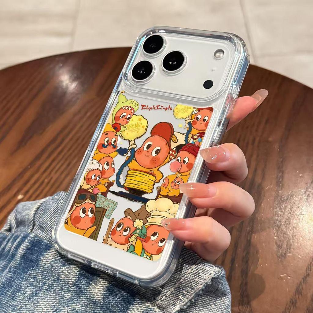 Starry Orange Star People Phone Case for iPhone 11-17 Pro Max