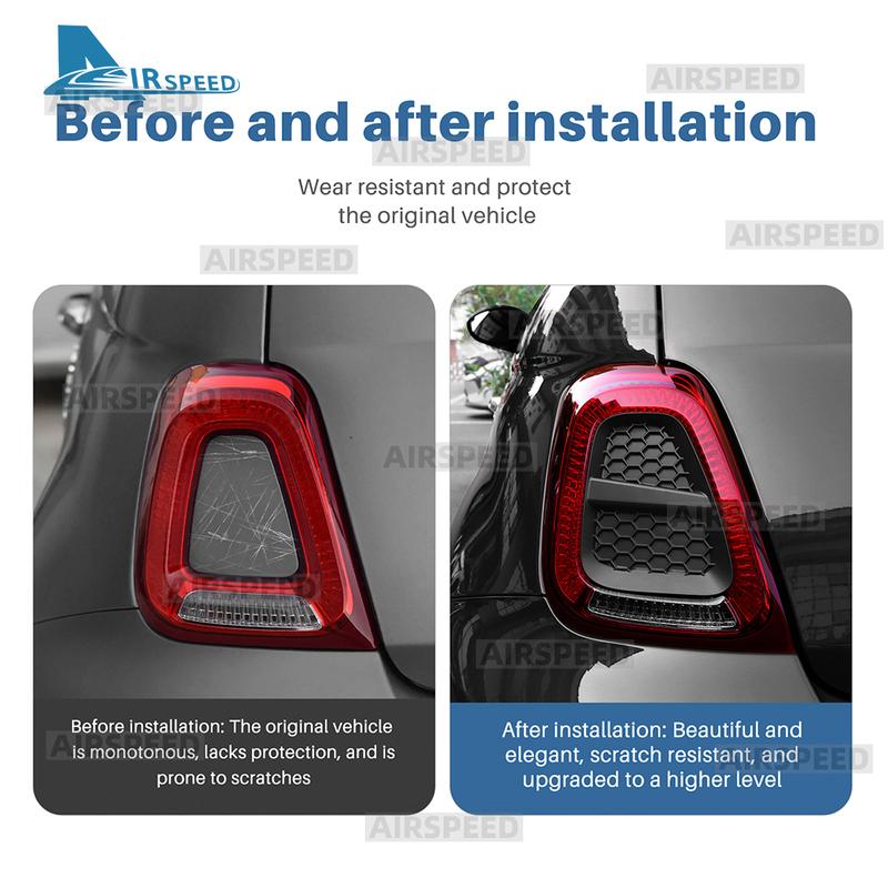For Abarth 595 695 595C 695C Fiat 500 500C 2016 2017 2018      2024 ABS Car Rear Tail Light Cover 1Pair