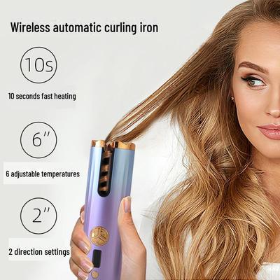 Portable Wireless Automatic Curling Iron for Big Waves - Hair-Safe with Negative Ion Technology