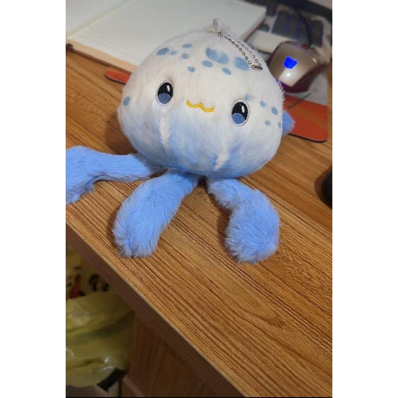 Cute Oceanarium Jellyfish Plush Hanging Toy–Cartoon Animal Stuffed Keychain Kids' Backpack Charm & Practical Bag Decor Accessory