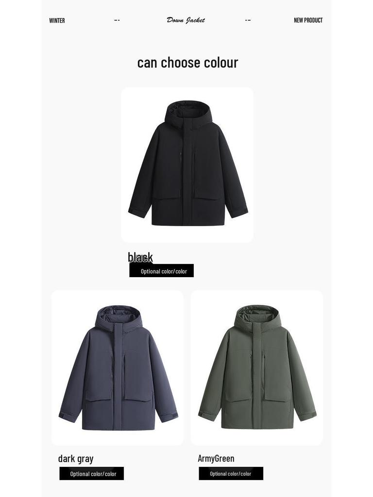 Men's Winter Hooded Warm Down Jacket - Versatile Double-Open Fashion Windbreaker