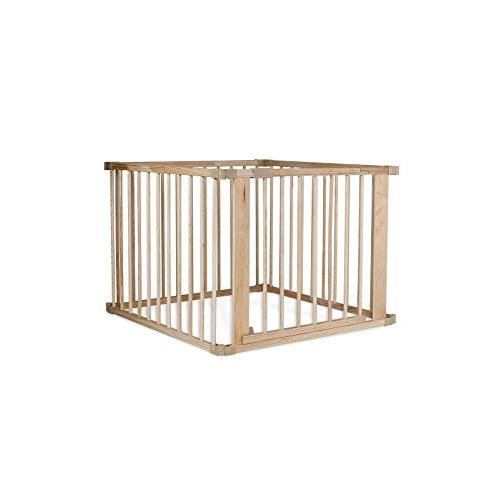 Dibea , Bébé Parc en Bois, 4 éléments par 90x68 cm, Porte, Hauteur 68 cm - DP00580