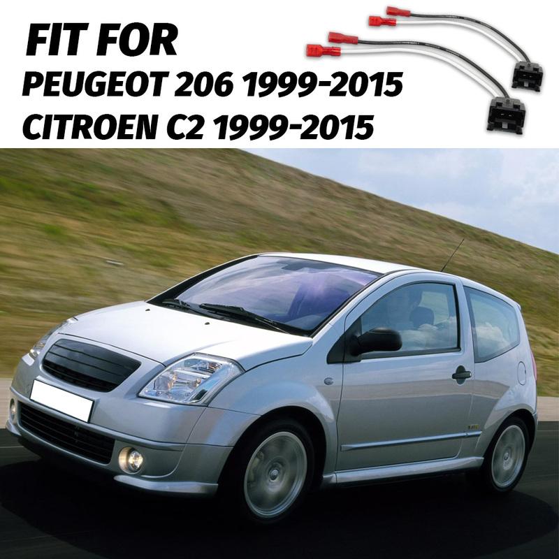 2pcs Audio Speaker Cable Adapter Plug Studio Wire Harness Connector For Citroen C2/Peugeot 206 1999-2015
