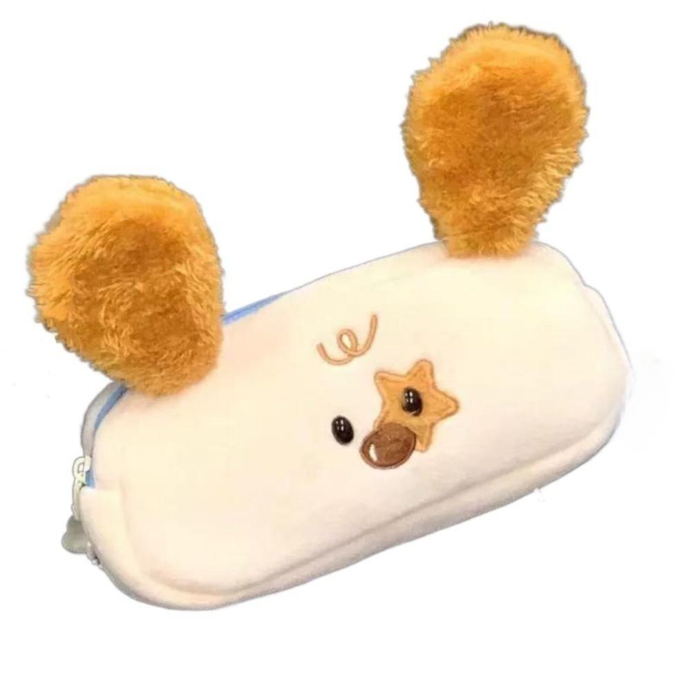 

Кукла Животное Щенок Плюшевая Сумка для Ручек Большой Вместимости Мышь Плюшевый Пенал Школа белый