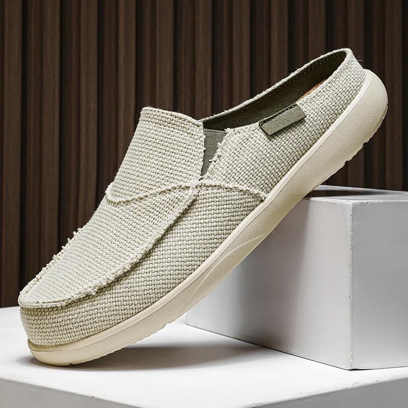 Fashion Man‘S Casual Canvas Shoes Soft Comfortable Lightweight Fashion Versatile Outdoor Walking Loafers Shoes 2025