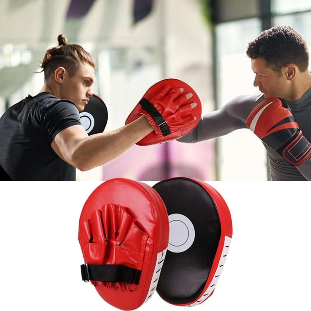 2Pcs PU Leather Curved Boxing Hand Target Tear Resistance Good Rebound Taekwondo Kicking Target Thickened Lightweight