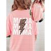 Women's Short Skeeve Casual T-Shirt With Letter & Lightning Print MAMA MAMA MAMA Graphic Cheetah Print Tees Women Tops