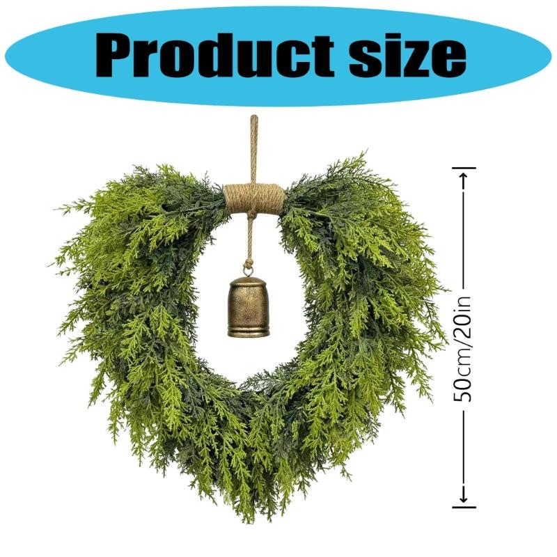 Sustainable Heart Bell Christmas Garlands Portable Safe Holiday Wreath Durable Indoors Festival Decors