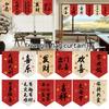 Chinese Style Festive Kitchen Pennant Sushi Restaurant Short Curtain Homestay Coffee Shop Bar Decor Triangle Flag Partition