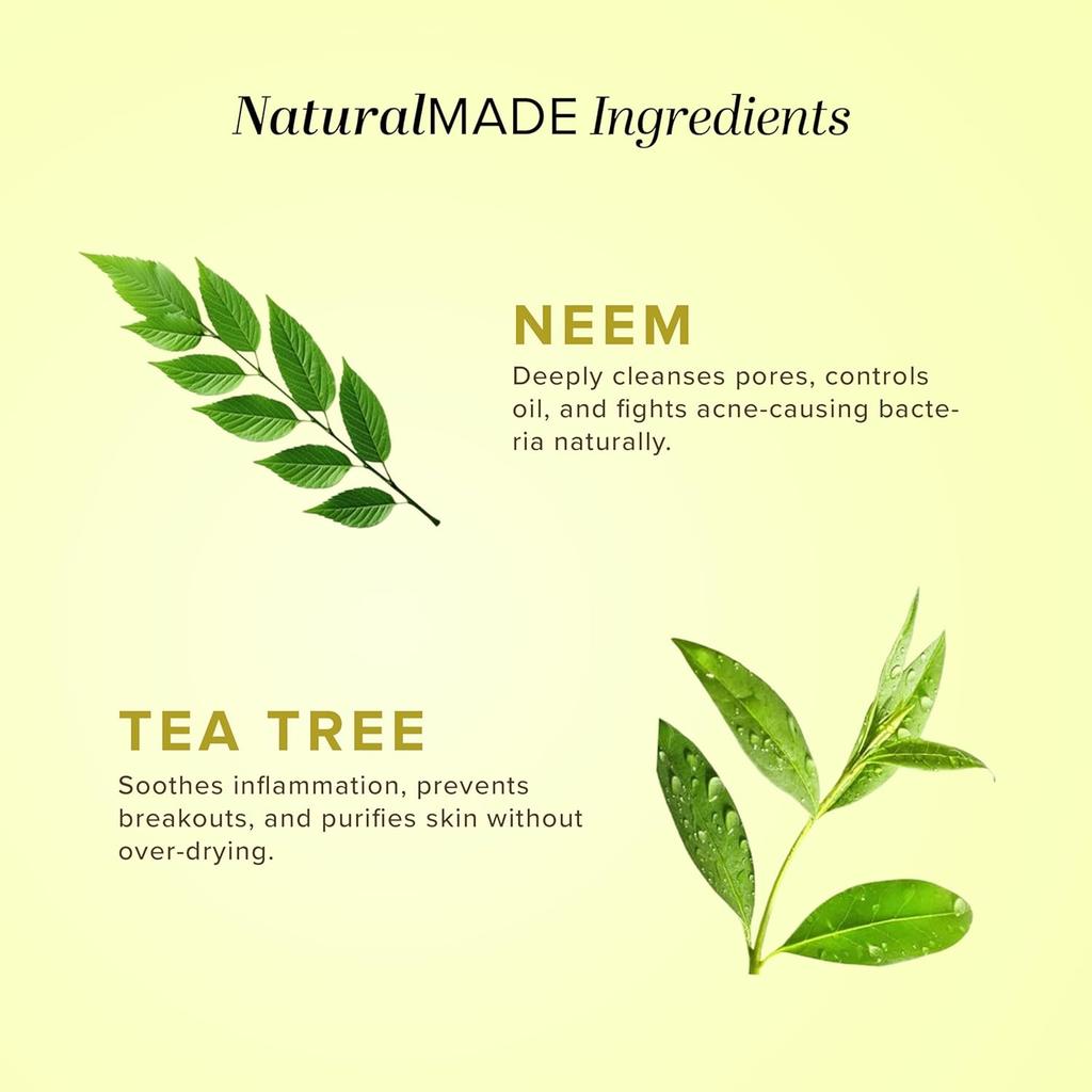 Khadi Natural Neem & Tea Tree Herbal Face Wash 210ml Pack For Glowing Skin And Acne Control