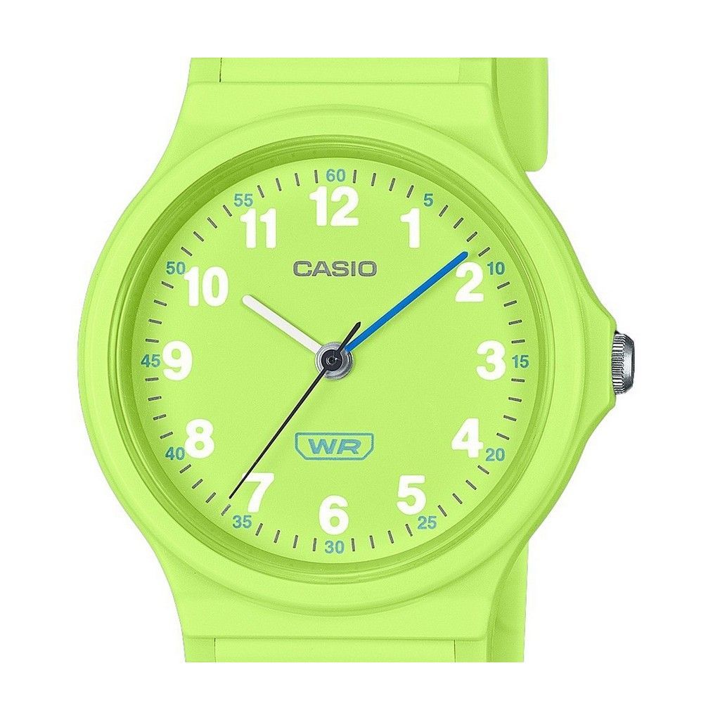 Casio Pop Analogique Vert Citron Bracelet en Résine Bio-Basée Cadran Vert Citron Quartz LQ-24B-3B Montre Femme