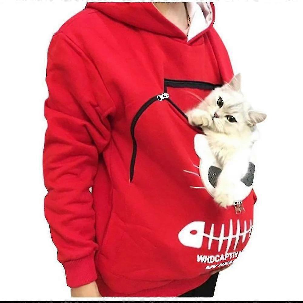 Sweatshirt Cat Lovers Hoodie Kangaroo Dog Pet Paw Pullovers Cuddle Pouch Sweatshirt Pocket Animal Ear Hooded -ych