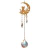 Moon Cat Crystal Suncatcher, Hanging Garden Suncatchers, Crescent Moon Crystal Decoration for Window & Garden, Decorative Hanging Ornament