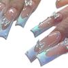 Trendy Cross-Border Rhinestone Nail Art: European/American Bowknot Style Square Nails