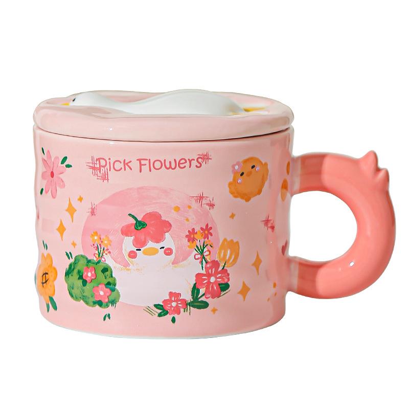 High Looking Retro Cup Artistic Sense of Ceramic Mug Birthday Gift for Girls Best Friend Souvenir Gift Box