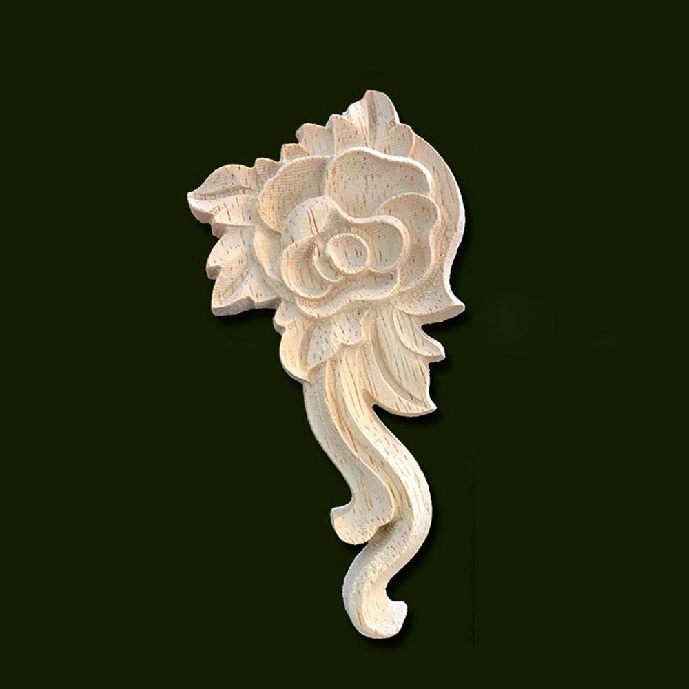 Parts European Corner Appliques Frame Wooden Figurines Crafts Woodcarving Decorative Wood Carved