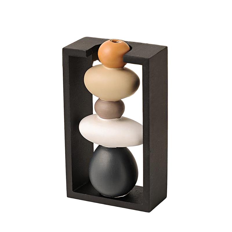 1PC Cobblestone Vase Ornament Nordic Pebble Shaped Vase Modern Flower Arrangement Container Table Decoration 21.5x12x6cm