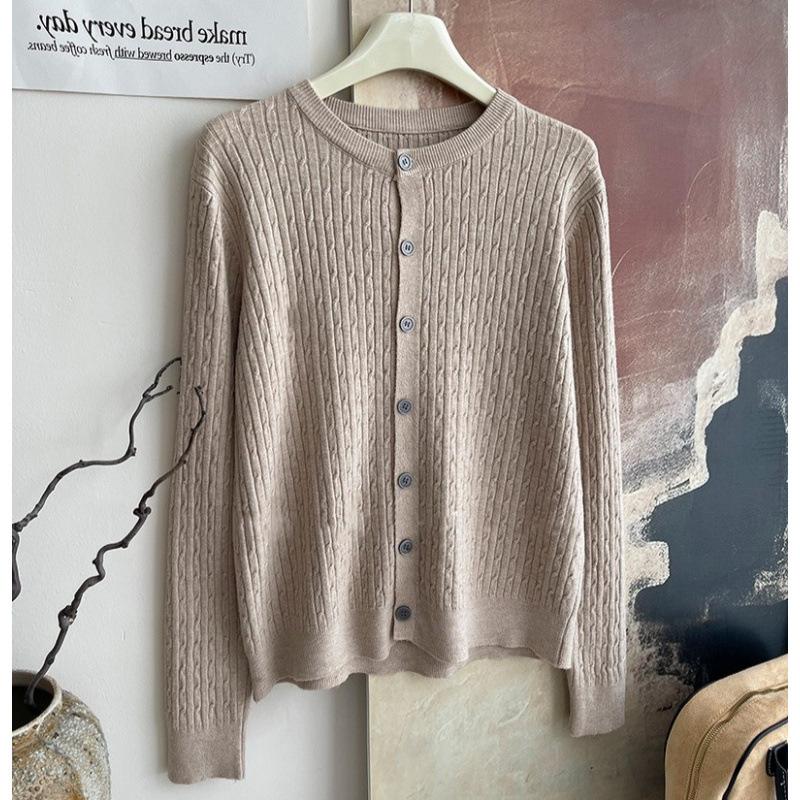 

Пряжа с сердцевиной, скрученная, мягкий восковой вязаный кардиган, женский осенне-зимний новый повседневный свитер, куртка с длинными рукавами, топ One Size