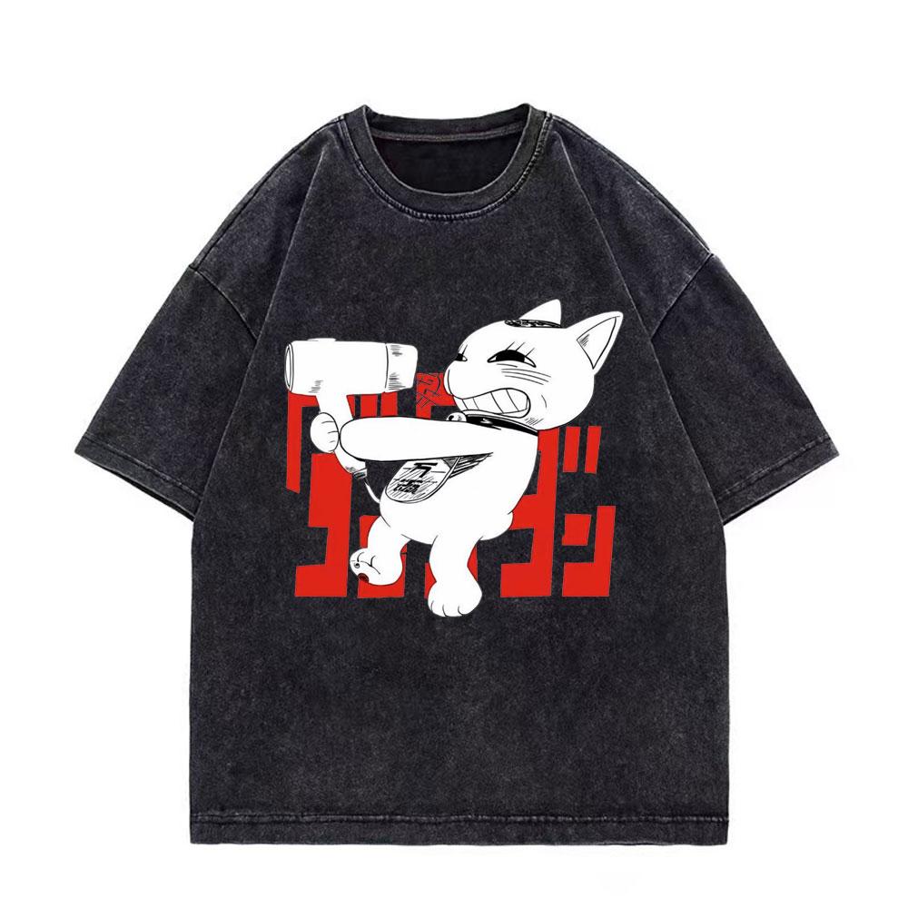 Dandadan Turbo Granny Anime Graphic T Shirts High Street Fashion Trend Vintage Washed Tshirt Men Women Casual Cotton Tshirts