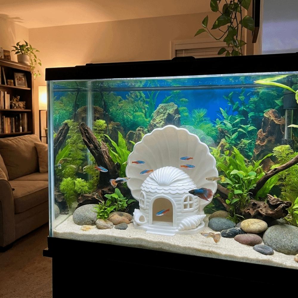 3D Printed Fish Hiding House Seashell Shaped Fish Tank Hideaway Aquarium Landscaping