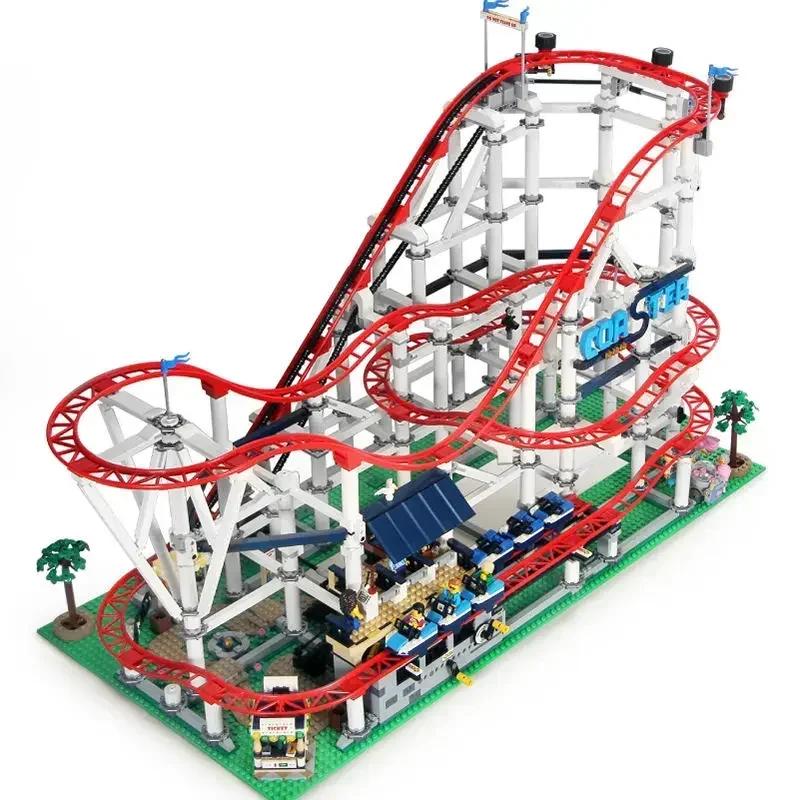 New 4619pcs With Motor Big Roller Coaster Compatible 15039 18003 Diy Model Building 10261 Blocks Bricks Kid Birthday Gifts