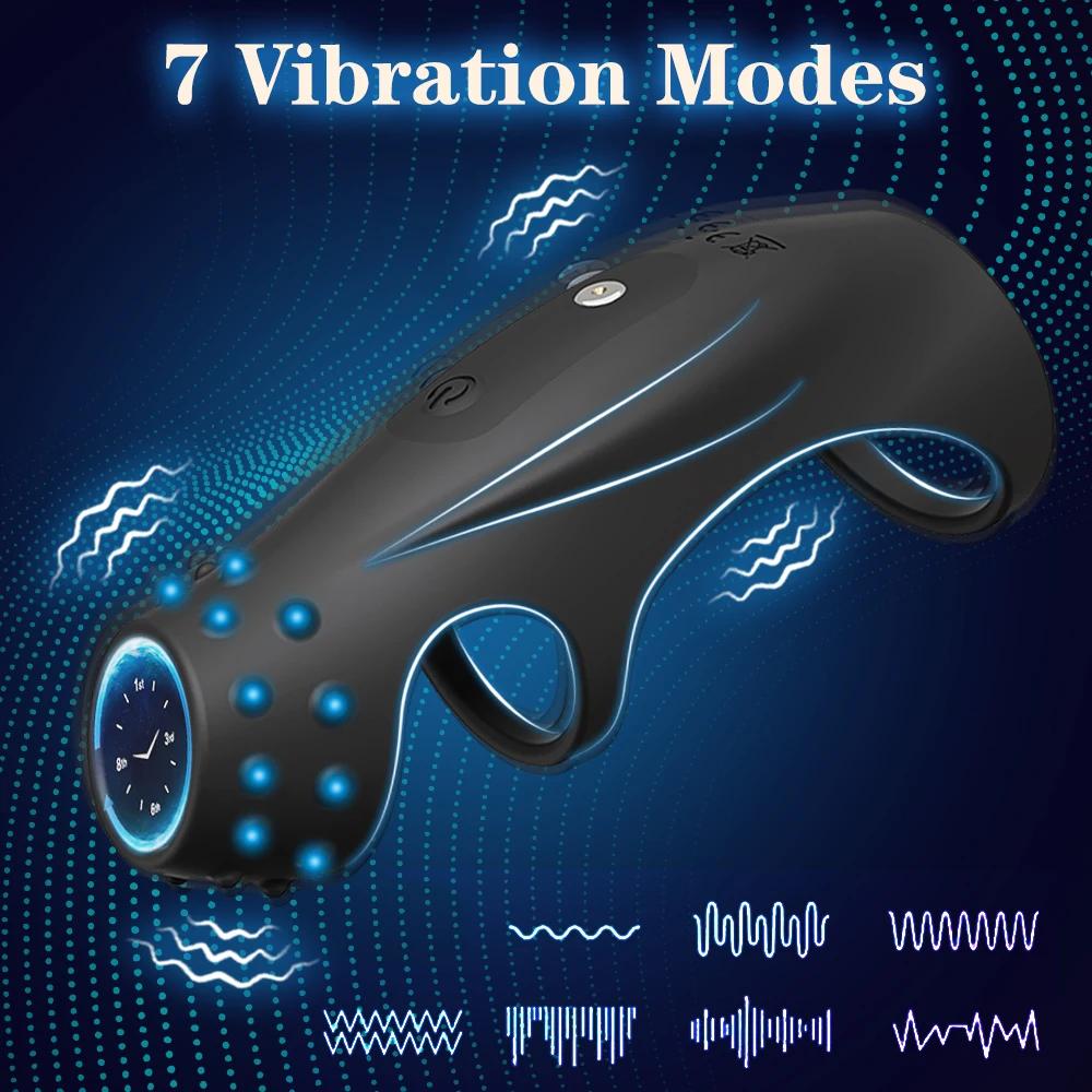 Male Cock Ring Penis Sleeve Vibrator Delay Ejaculation Penisring Cockring Dick Sleeve Erotic Adult Supplies Sex Toy for Men