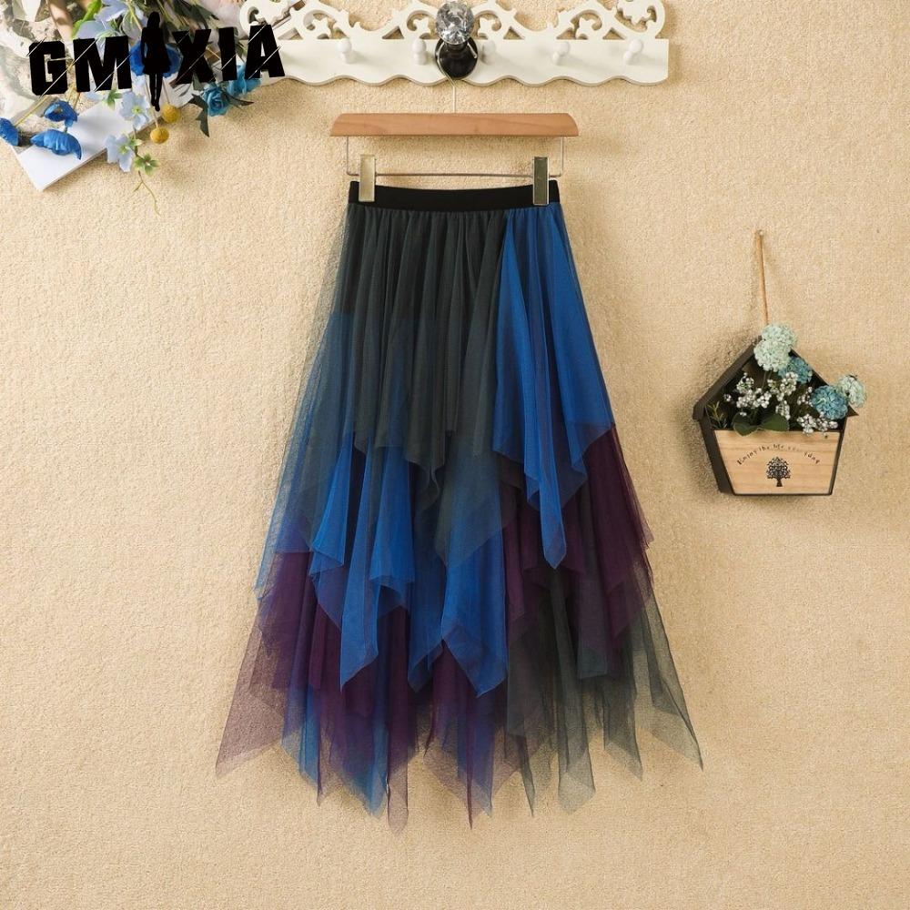 GMXIA Damenmode Lässig Einfarbig Druck Sommer Frühlingsrock