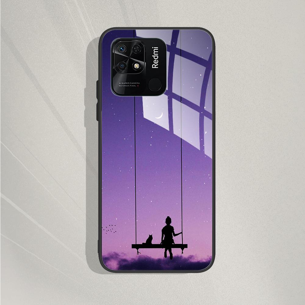 For Xiaomi Redmi 10C Case For Redmi 10C 2022 Cover Marble Painted Tempered Glass Case Fundas For Redmi 10c redmi10C Bumper Coque