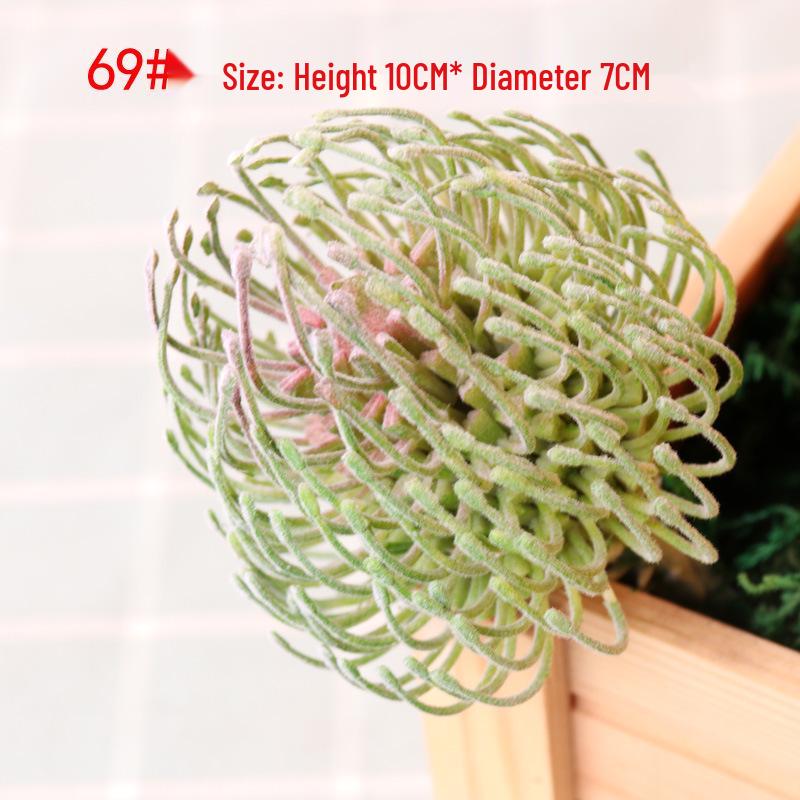 Realistic Flocked Succulents: Small Artificial Green Plant Wall Decor for Interiors