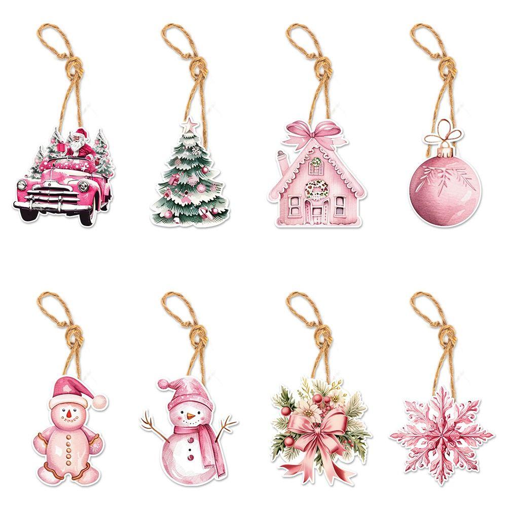 24pcs Santa Claus Christmas Tree Hanging Ornament Paper Christmas Tree Decoration Xmas Decor