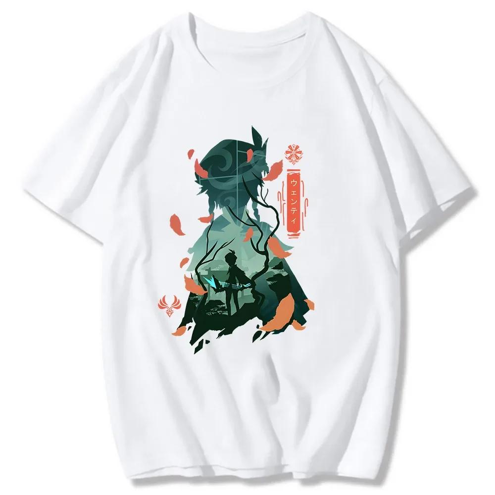 Genshin Impact T-shirt Xiao Kaedehara Kazuha Printed Tshirt Unisex Harajuku Retro Tshirt Top Wome's Short Sleeve