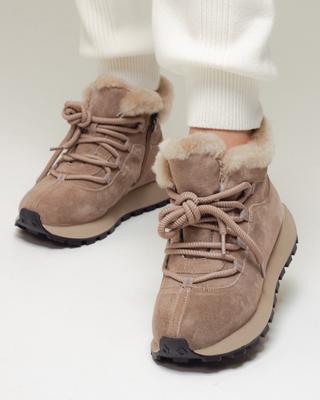 Boots with Laces Allsy 192625 36 Vison Suede Fur
