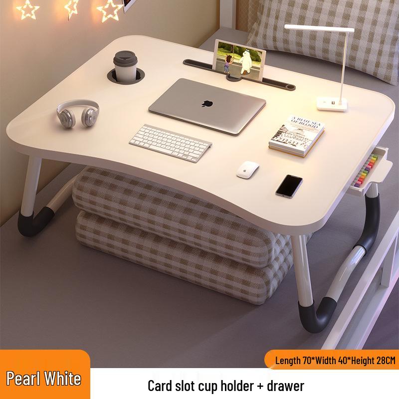 Folding Bedside Desk/Table for Laptop & Study - Bay Window, Bedroom, or Pit Use with Large Brackets