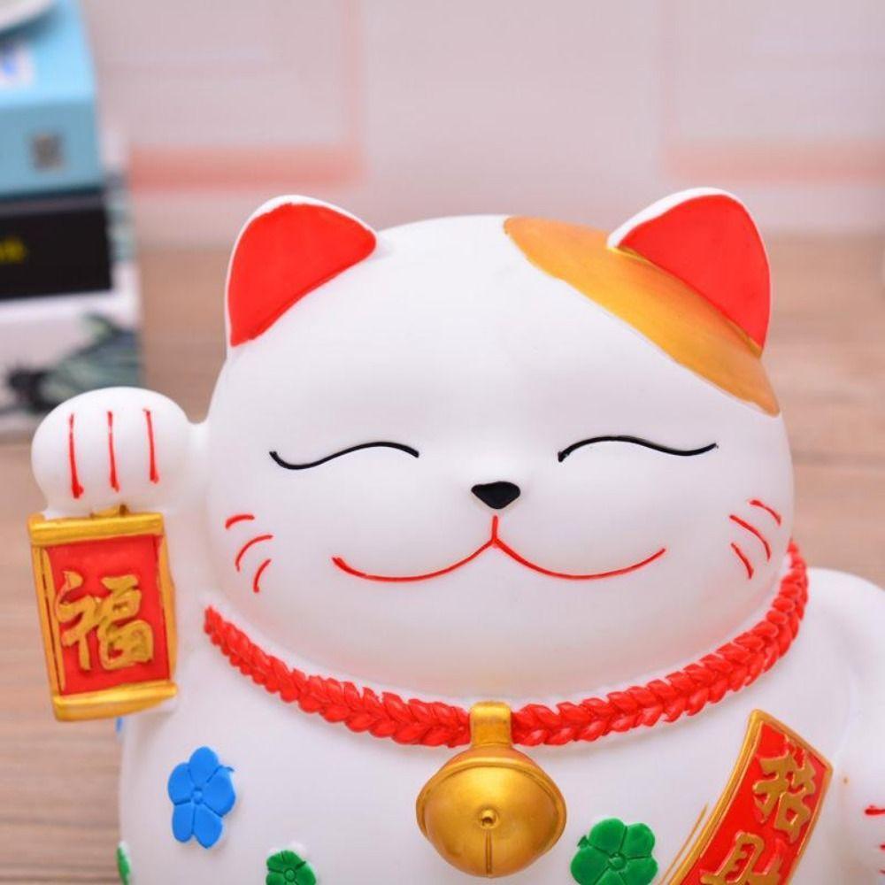 Cute Lucky Cat Piggy Bank Washable Animal Ornaments Cartoon Cat Shape Saving Box  Living Room
