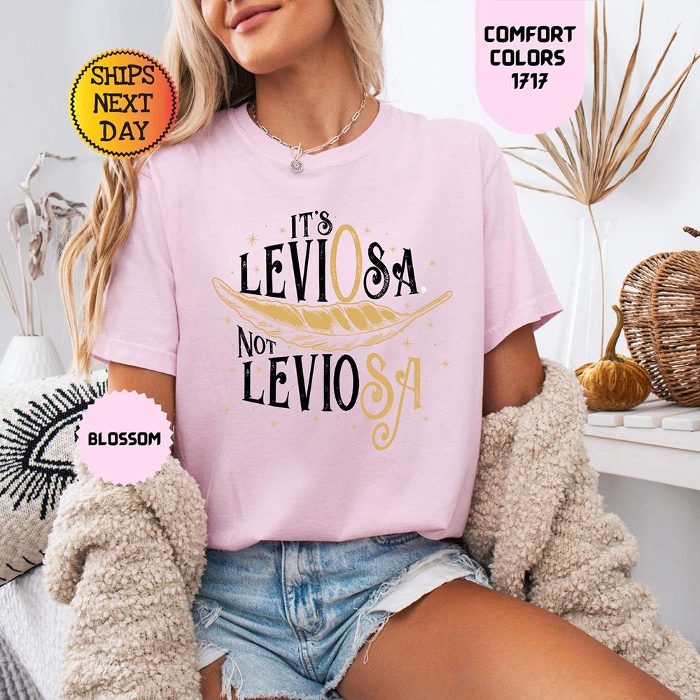 Vintage Its Leviosa not Leviosa Magic Wand Witch TShirt Magic Lover Tee Dark Academia Bookish Roundneck Unisex Top Streetwear S