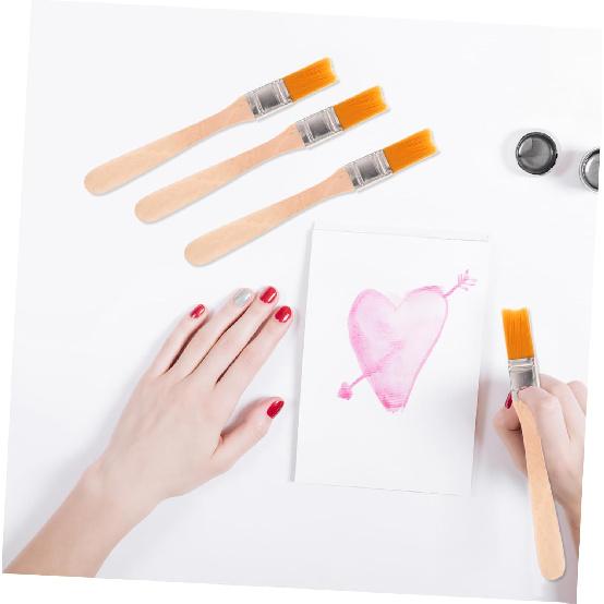 6Pcs Nylon Bristle Paint Brushes with Handle Portable Reusable Paint Brushes for Wall Crafts and Detail Work