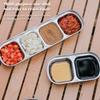 1/2/3/4-Fach Gewürzschale 304 Edelstahl Fachgeteilte Saucenplatte Korrosionsbeständiges Geschirr für Outdoor-Picknick