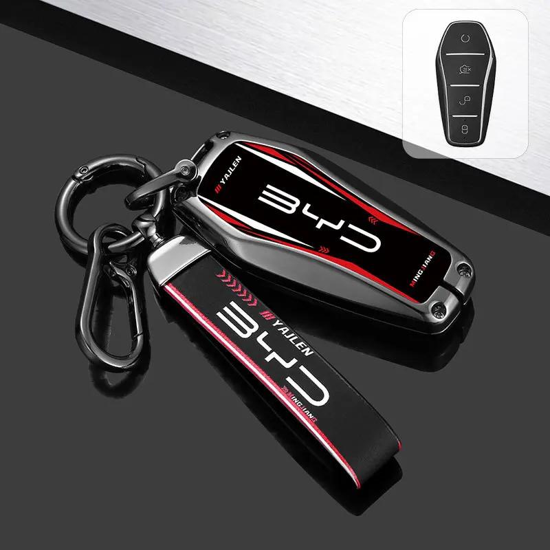 NEW Car Remote Key Case Fob Cover Holder Shell Bag for BYD Song Plus Atto 3 Han EV Tang DM Qin Seal Dolphin Keychain Accessories
