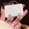 Silver Needle Korean Fashion Personality Earrings Full Diamond Bow Crystal Earrings Temperament Design Earrings