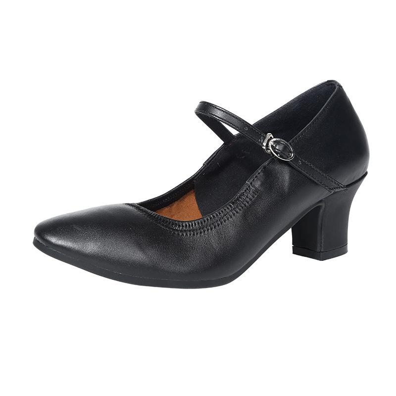 

2025 лето новые трансграничные товары туфли для народного танца взрослые на мягкой подошве для танцев женские туфли средней и высокой высоты туфли для матросского танца из натуральной кожи 42