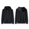 Langarm Zugband Taschen Reißverschluss Strickjacke Sweatshirt Herren Frühling Herbst Einfarbig Große Größen Hoodie Mantel