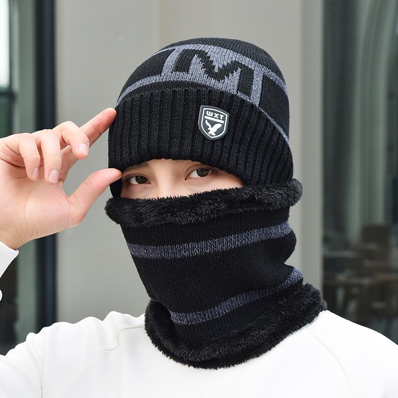 

Hat Men s Autumn and Winter Fleece Thickened Ear Protector Ear Protector Warm Hat Outdoor Pullover Hat Cycling Hat Wool Hat Men s Adjustable чорний