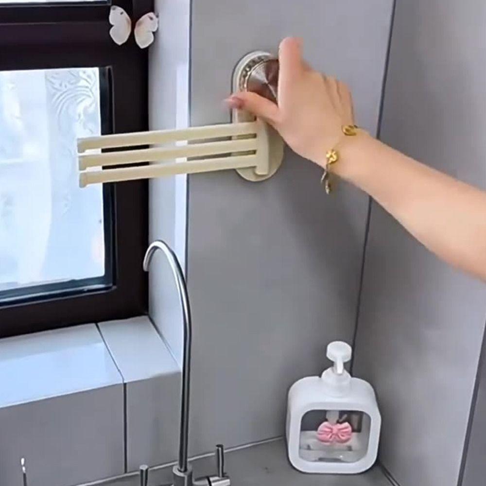 New Suction Cup Towel Rack Wall-mounted Traceless Rotatable Towel Holder Strong Row 3-Bar Towel Hanger